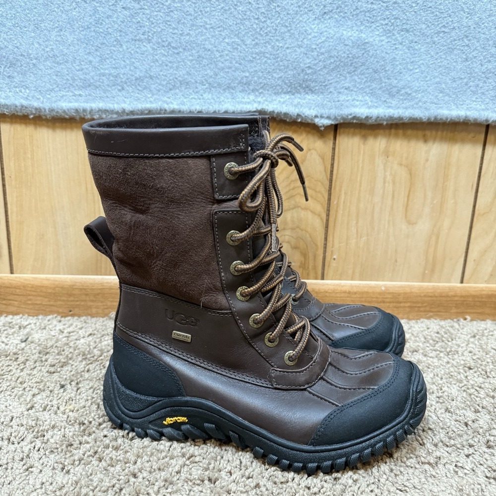 UGG Adirondack II Women's Size 6.5 Obsidian Leather Mid Calf Snow Boots 5446
